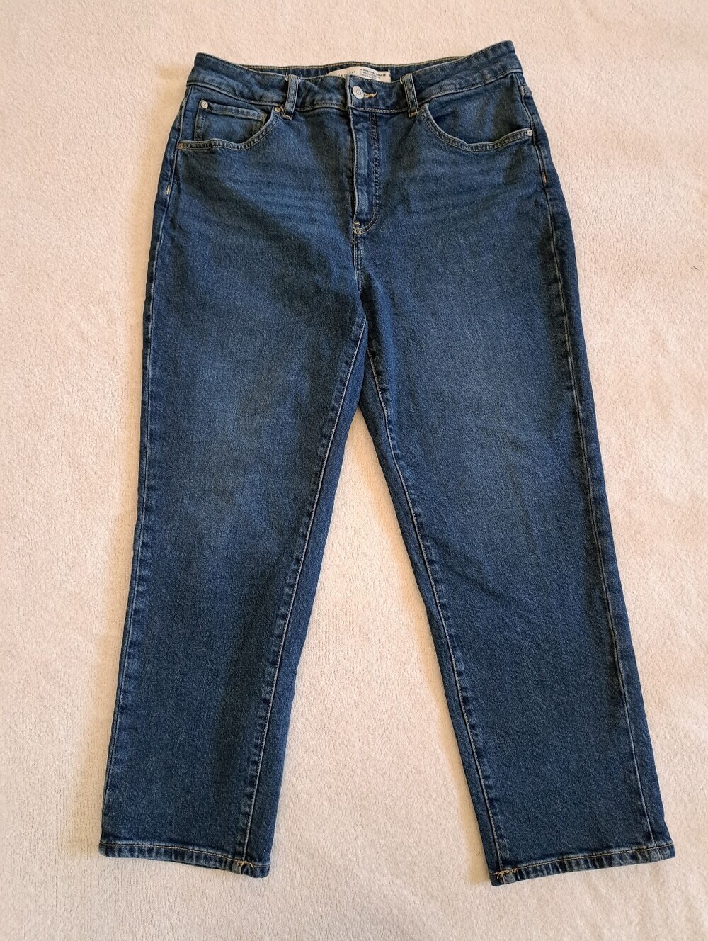 Denver Hayes Hi-Rise Straight Crop Jeans Womens Size 12 Blue Denim Casual